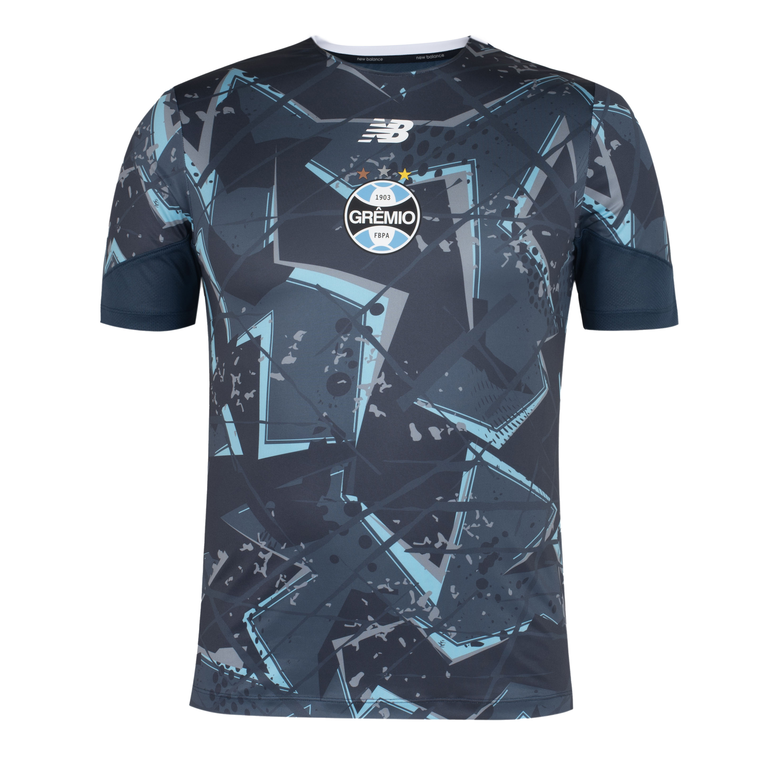 Camisa masculina Grêmio Pré-Jogo New Balance cor marinho vista frontal